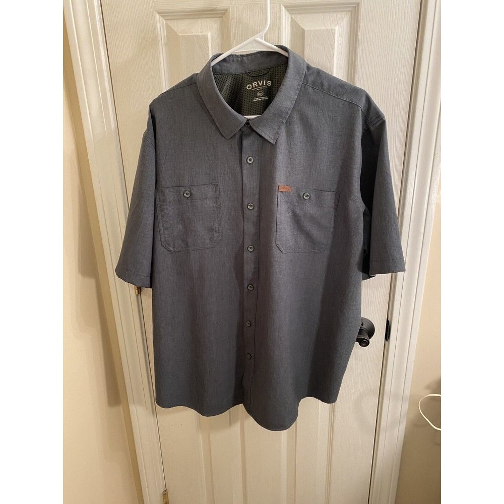 Orvis Outdoor Shirt Green Adult Xxl Lightweight Fishing Hiking Short Sleeve - Picture 6 of 7